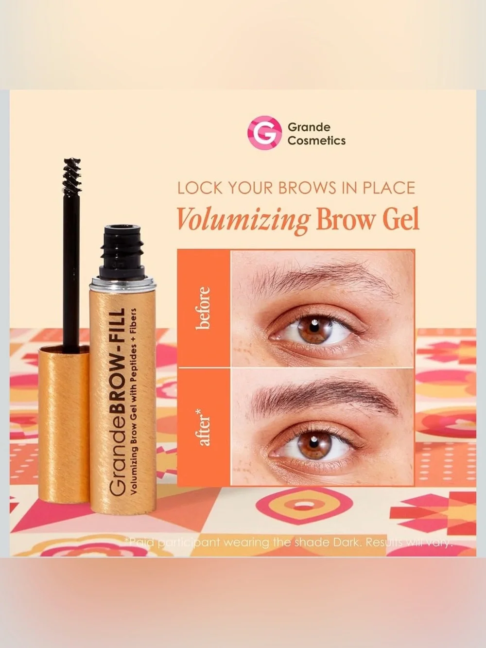 Grande Cosmetics GrandeBROW-FILL Volumizing Brow Gel — Clear
